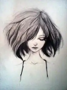 手绘黑白头像女仿手绘