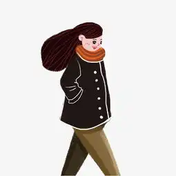 冬天户外的女孩手绘免扣素材图片素材其他格式下载动漫人物大全