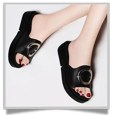 盾狐新款夏季时尚平底平跟一字拖防滑女鞋韩版休闲凉拖鞋子1801