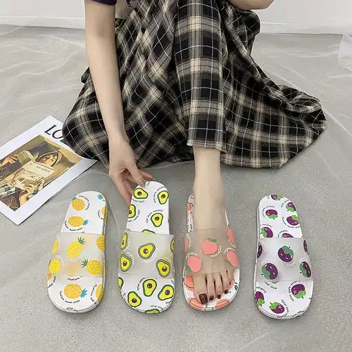 ins女学生韩版外穿时尚可爱网红水果拖鞋女夏居家防滑软底一字拖