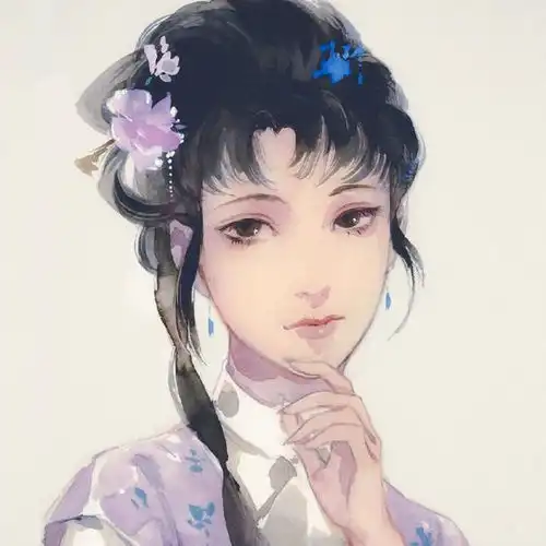 水彩古风美人头像爱与被爱同时发生,爱才有意义