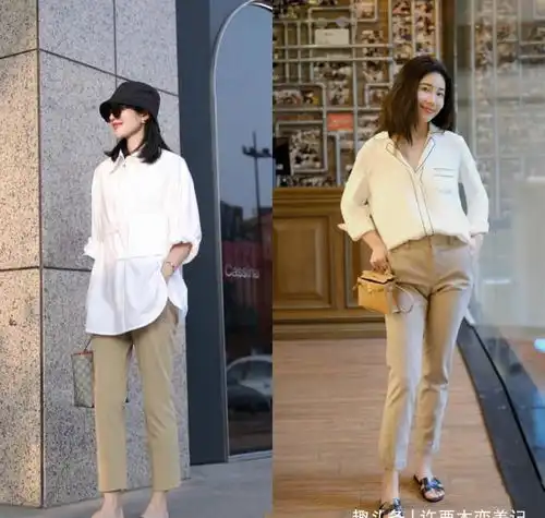 听说,这才是女人最高级的简约穿搭白衬衫卡其裤,建议照穿