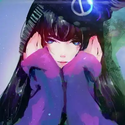 唐崎夜雨手绘插画女生头像