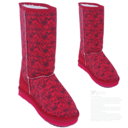 雪地靴碎花中筒女靴牛筋底百搭保暖雪地靴厂家清仓批发价格厂家图片