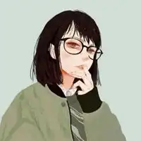 戴眼镜美女卡通头像表情