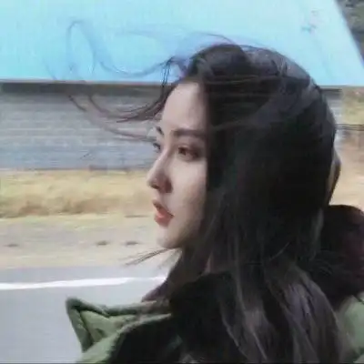 真人侧脸头像女长发侧脸回眸长发女头像图片