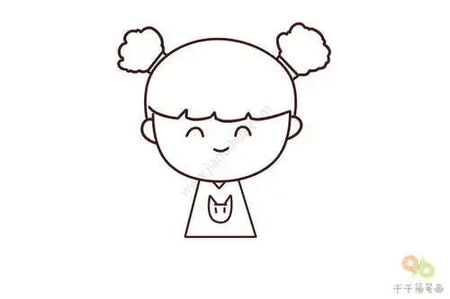 萌萌哒女孩简笔画图片