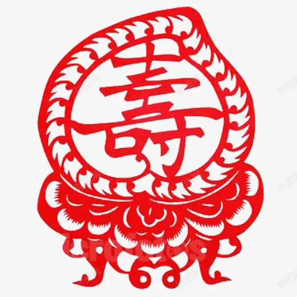 中国风剪纸寿桃高清素材设计图片页面网页平面电商创意素材png素材中国红素材