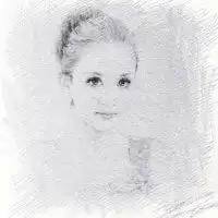 手绘素描美女头像黑白手绘美女微信头像