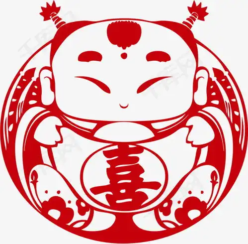 中国风剪纸可爱娃娃素材图片免费下载高清装饰图案psd千库网图片编号60266