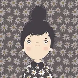 风格女头像真人插画