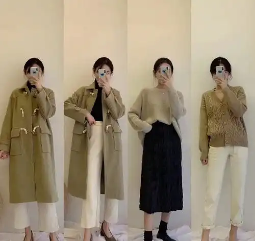 155cm小个子女生秋冬穿搭,大衣搭针织衫保暖又时髦,穿出高级感