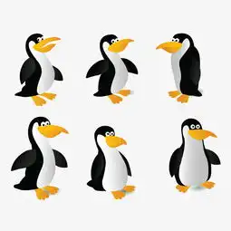一群企鹅素材图片免费下载高清卡通手绘psd千库网图片编号6462808