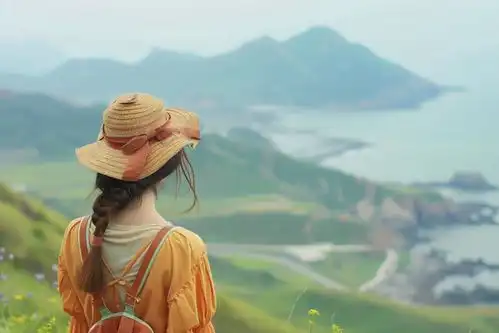 趣味女生背影户外旅行摄影图下载至来源处