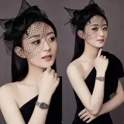 一改昔日甜美,黑色网纱礼帽下的赵丽颖,尽显优雅女人味