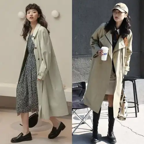 春天流行的风衣裙子穿搭,知性优雅又帅气,时髦又有女人味