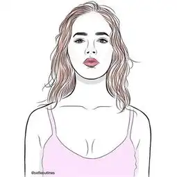 素描简单黑白线条女生头像2018熬夜的瘾和遥远的你