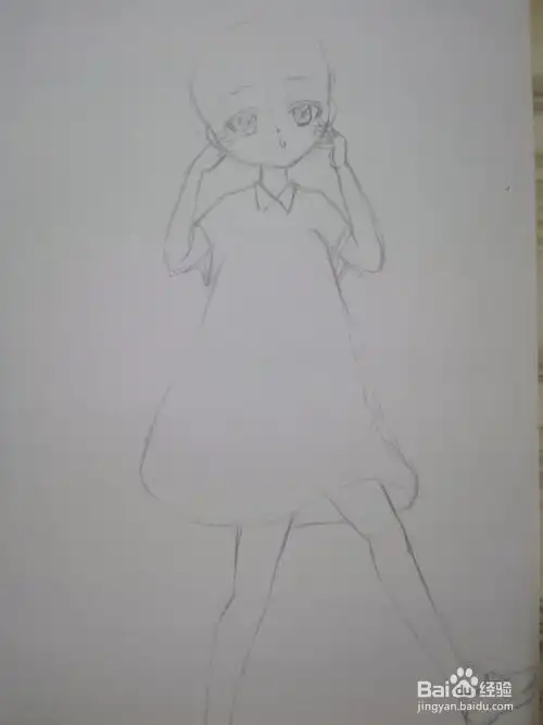 戴帽子的动漫长发少女手绘教程