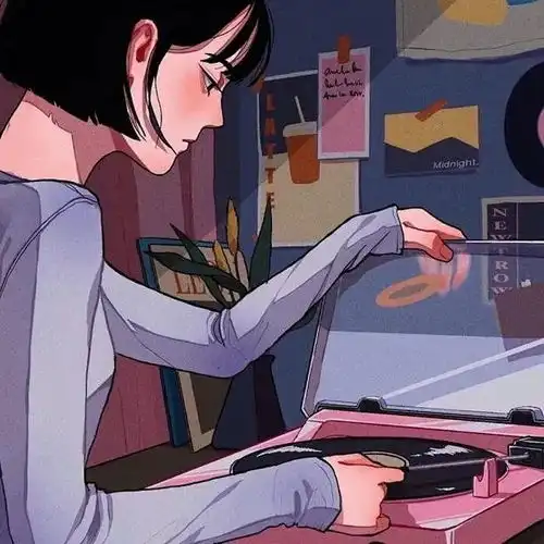 插画女生头像