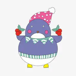 圣诞节卡通企鹅手绘插画图片素材其他格式下载动漫人物大全
