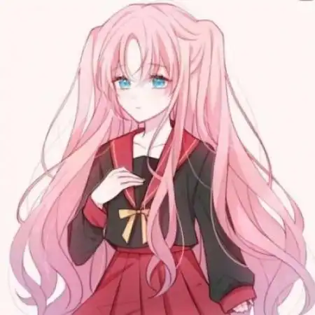 长发卡通女孩头像,长发是为了我自己
