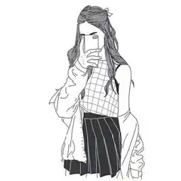 女头简单黑白