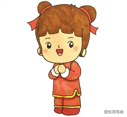 拜年的小女孩