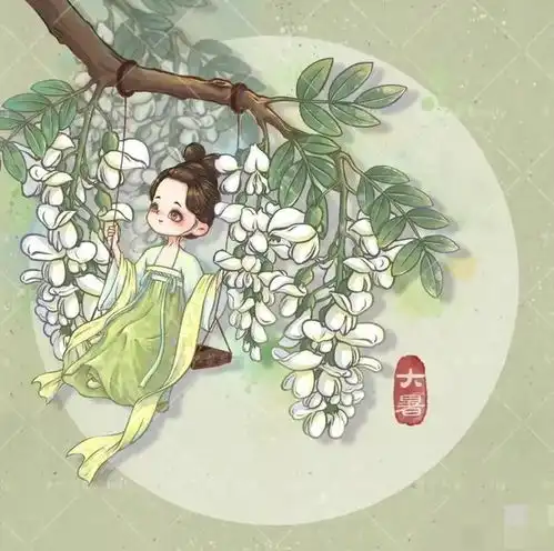 节气小仙女插画,有趣又好看