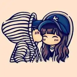 求这张图的原图一个男孩站左边亲右边的女孩卡通