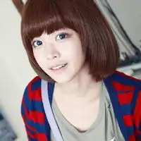 可爱的短发女孩头像真人