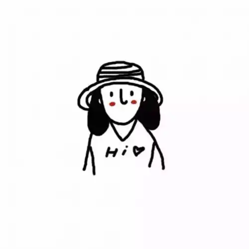手绘黑白头像女梦幻