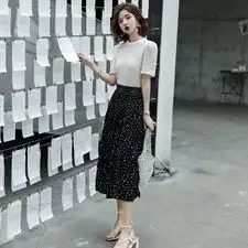 套装套裙简约时尚雪纺半身裙夏季新款女装显瘦两件套装心机夏季裙