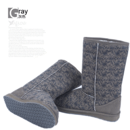 雪地靴碎花中筒女靴牛筋底百搭保暖雪地靴厂家清仓批发价格厂家图片