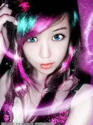 photoshop给人物加上时尚彩色发色1