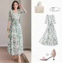 你被碎花裙圈粉了吗130女人穿着朦胧飘逸,瘦美到前任