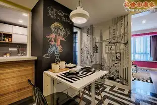 漫画迷与少女心的loft碰撞灰色时尚北欧中户型餐厅实景图餐桌