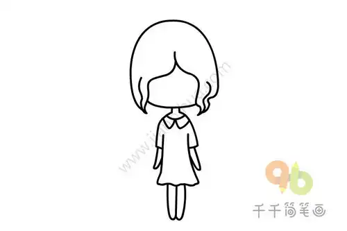 萌萌的小女孩简笔画简单学画