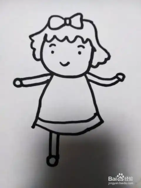 小姑娘的简笔画怎么画