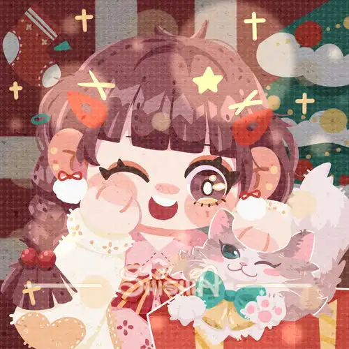 原创插画少女心头像
