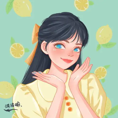 可爱柠檬女孩插画插画头像