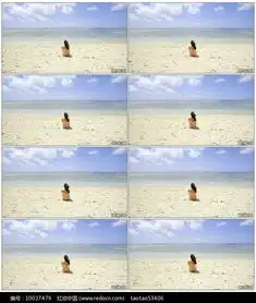 海边美女背影实拍视频