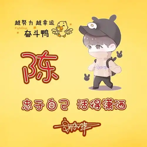 你该换个签名头像了,可爱的卡通动漫姓氏微信头像,超好看哦