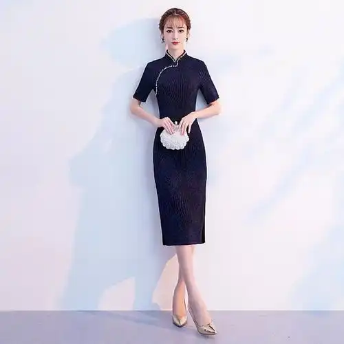 纯裸色系列风,棉质改良淑女旗袍