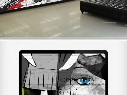 潮流时尚手绘美女服装店背景墙图片素材效果图下载