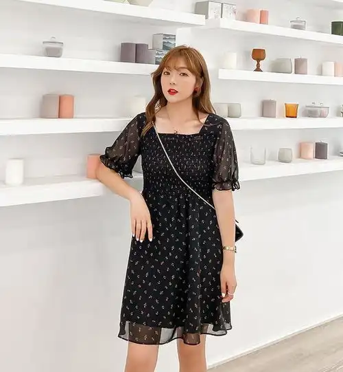 建议微胖女人夏天穿的6款清凉雪纺连衣裙,显瘦又洋气