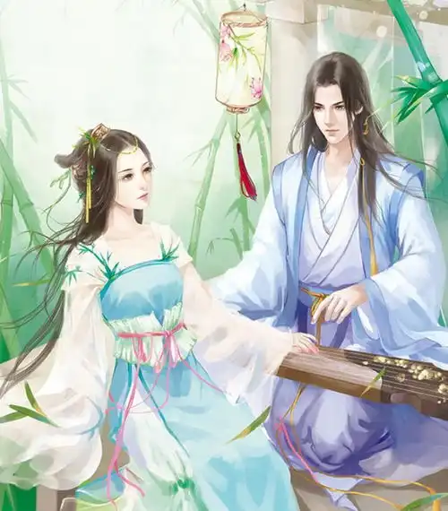 唯美古风手绘情侣系列,窈窈淑女,君子好逑