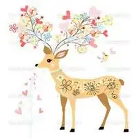 唯美麋鹿头像手绘精选灼灼桃花十里