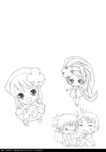 小孩卡通手绘线稿图片免费下载红动网