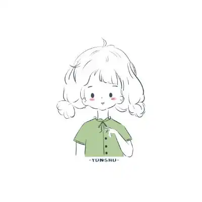 小清新简笔画女生头像白底头像