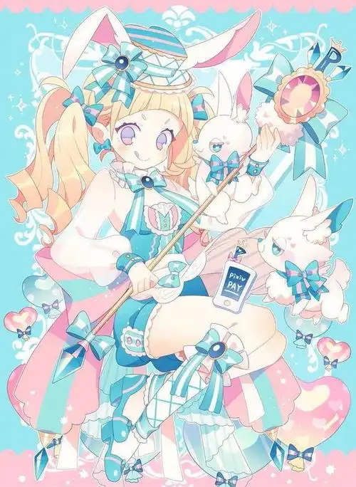 头像女生可爱漫画绘画蓝